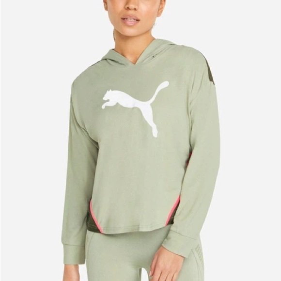 Puma Sweaters - Puma Women's Green Hoodie Sweater